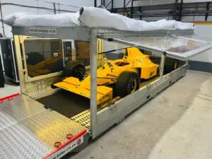 Bespoke ICON Auto Vault case engineered by International Export Packers for the secure global transport and preservation of high-value vehicles and specialist assets